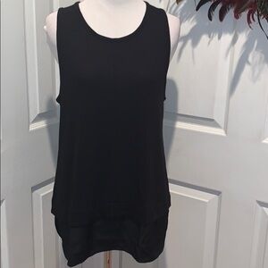 J Crew black sleeveless top with silky bottom